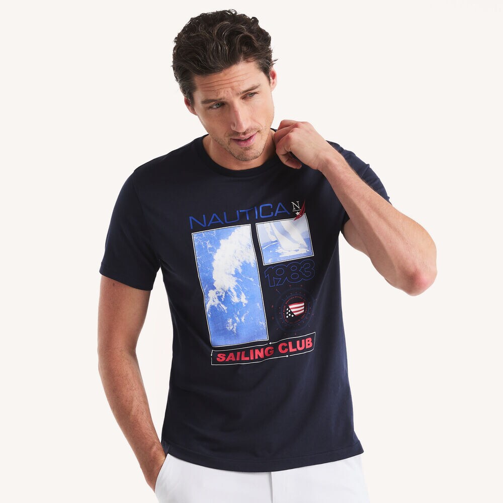 1983 Sailing Club Graphic T-Shirt,Stellar Blue Heather,large