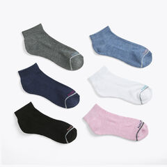 ATHLETIC CORE QUARTER SOCKS, 6-PACK,Multi,large