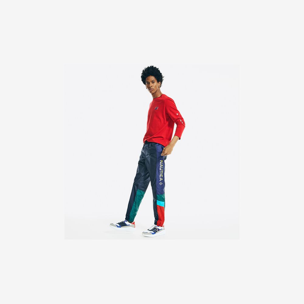 COLORBLOCK TRACK PANT,Navy,large