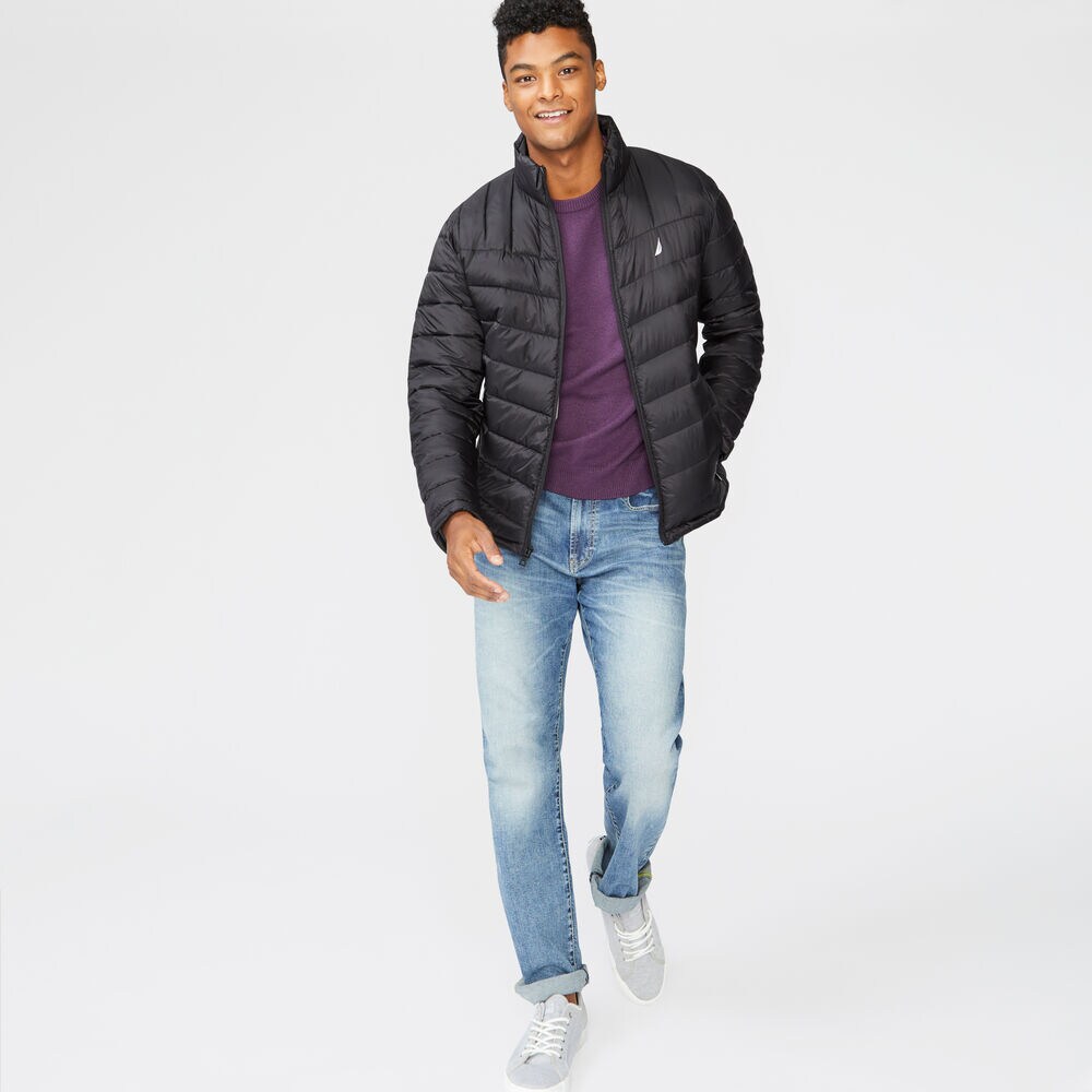 QUILTED BRAND ICON RIPSTOP JACKET,True Black,large