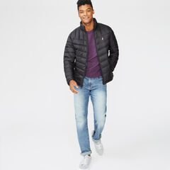 QUILTED BRAND ICON RIPSTOP JACKET,True Black,large