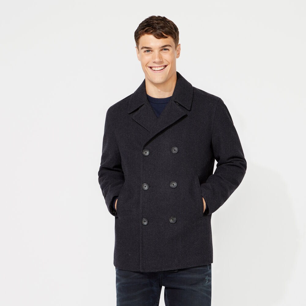 BIG & TALL WATER REPELLENT PEACOAT,Pale Blue,large