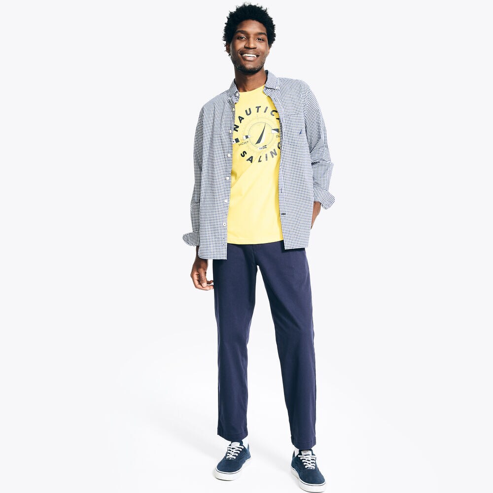 Nautica Sailing Graphic T-Shirt,Soft Yellow,large