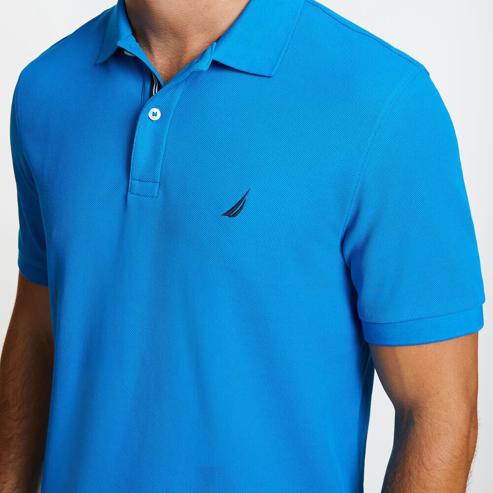 BIG & TALL STRETCH MESH POLO,Capri Blue,large