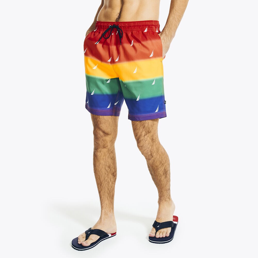 PRIDE SUSTAINABLY CRAFTED 8" QUICK-DRY SWIM,Tropic Orange,large