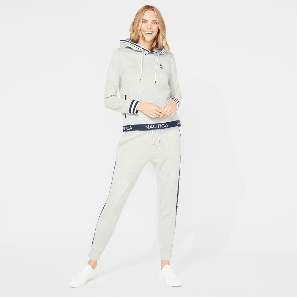 Nautica Heritage 1983 Drawstring Hoodie,Grey Heather,large