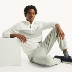 Colorblock Quarter-Zip Sweater,Sail White,large