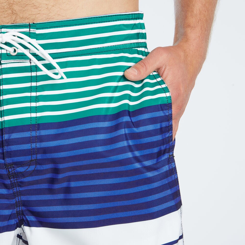 8" MIXED STRIPE QUICK-DRY SWIM,Gulf Coast Teal,large