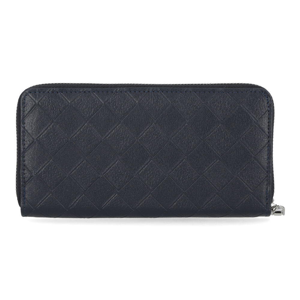 Woven Zip Wallet,Workshirt Blue,large