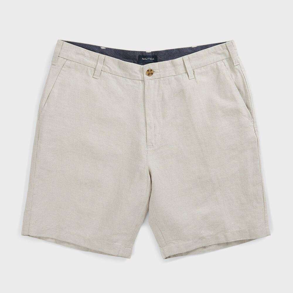 8.5" CLASSIC FIT LINEN SHORT,Wheat Flax,large