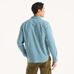 Plaid Shirt,Capri Blue,large