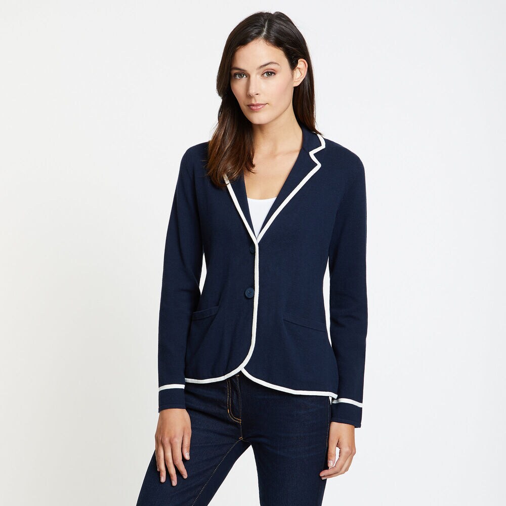 Long Sleeve Sweater Blazer,Stellar Blue Heather,large