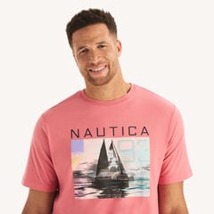 Big & Tall Neon Sailing Graphic T-Shirt,Desert Rose,large