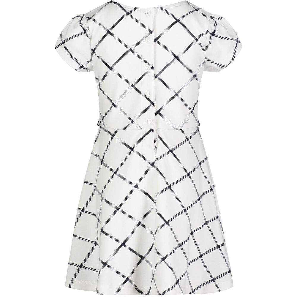Girls' Plaid Fit & Flare Dress (7-16),Egret,large