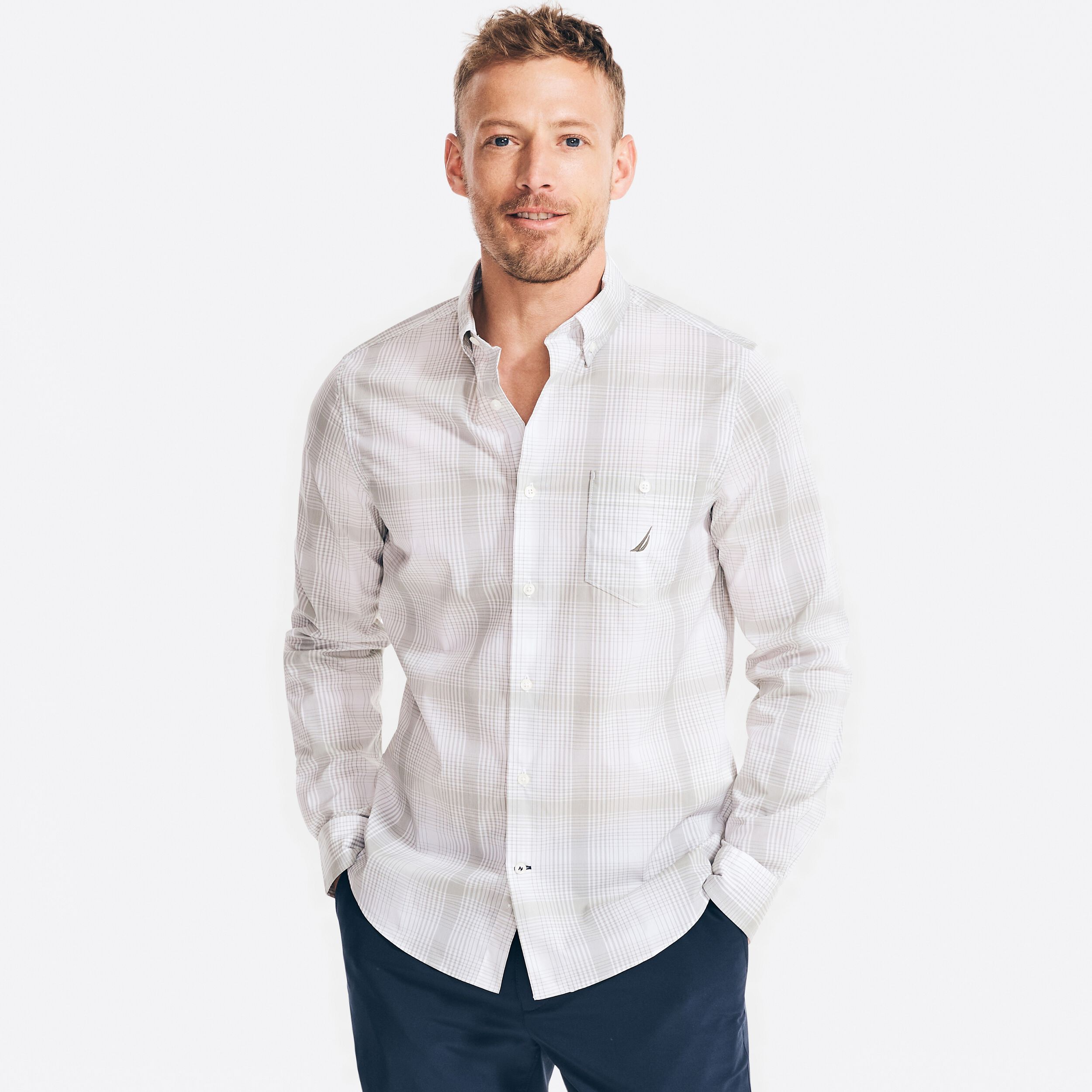 NAVTECH SLIM FIT PLAID SHIRT | Nautica