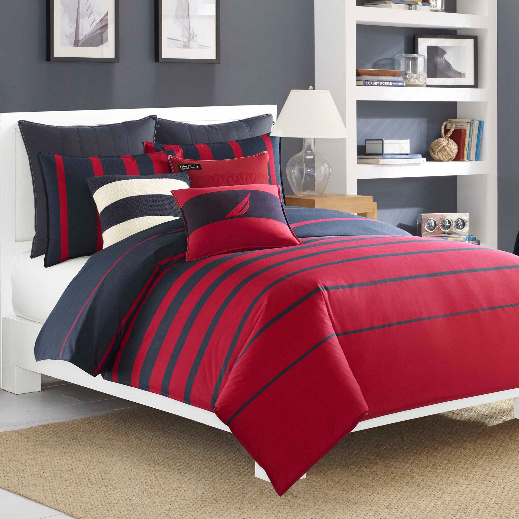 Dillon Twin Comforter Set,Buoy Red,large