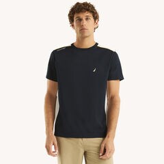 Navtech Pieced Crewneck T-Shirt,Navy,large