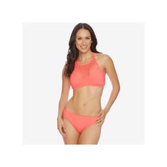 Vineyard Crochet High Neck Bikini Top,Bow Burgundy,large