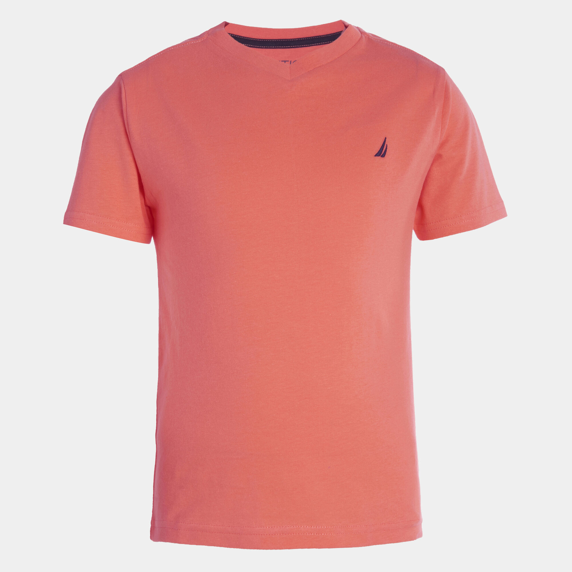 LITTLE BOYS' STRAIT V-NECK TEE (4-7),Livng Coral,large