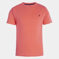 LITTLE BOYS' STRAIT V-NECK TEE (4-7),Livng Coral,large