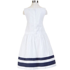Girls' Allover Tonal Anchor Dress (8-16),Sail White,large