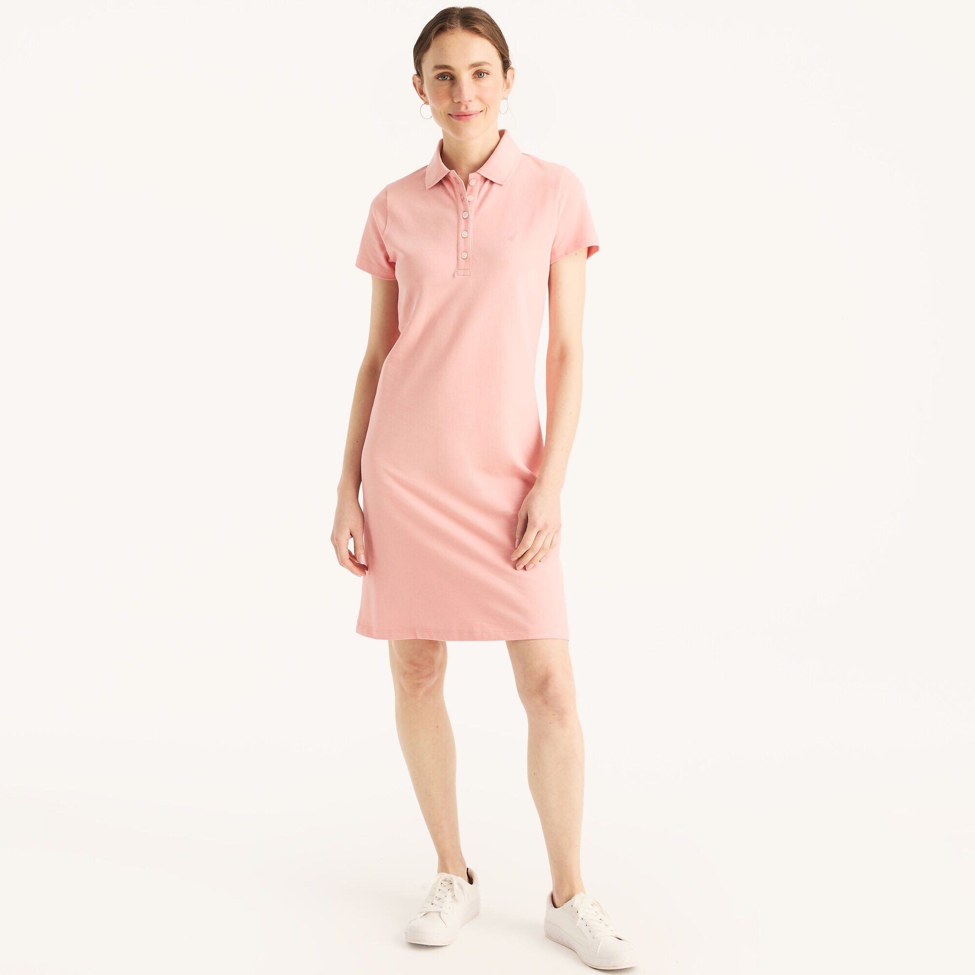 Solid Polo Dress,Prism Pink,large