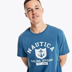 SAILING DIVISION GRAPHIC SLEEP T-SHIRT,Windsurf Blue,large