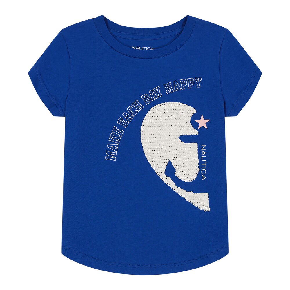 Toddler Girls' Make Each Day Happy T-Shirt (2T-4T),Horizon Blue,large