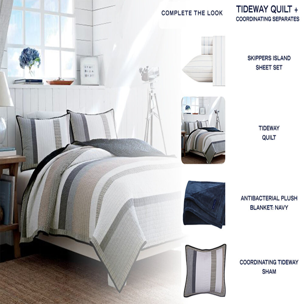 Swale Navy Twin Quilt,Navy,large