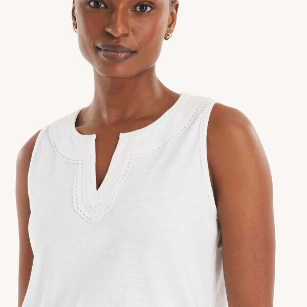 Scallop-Trim Tank Top
