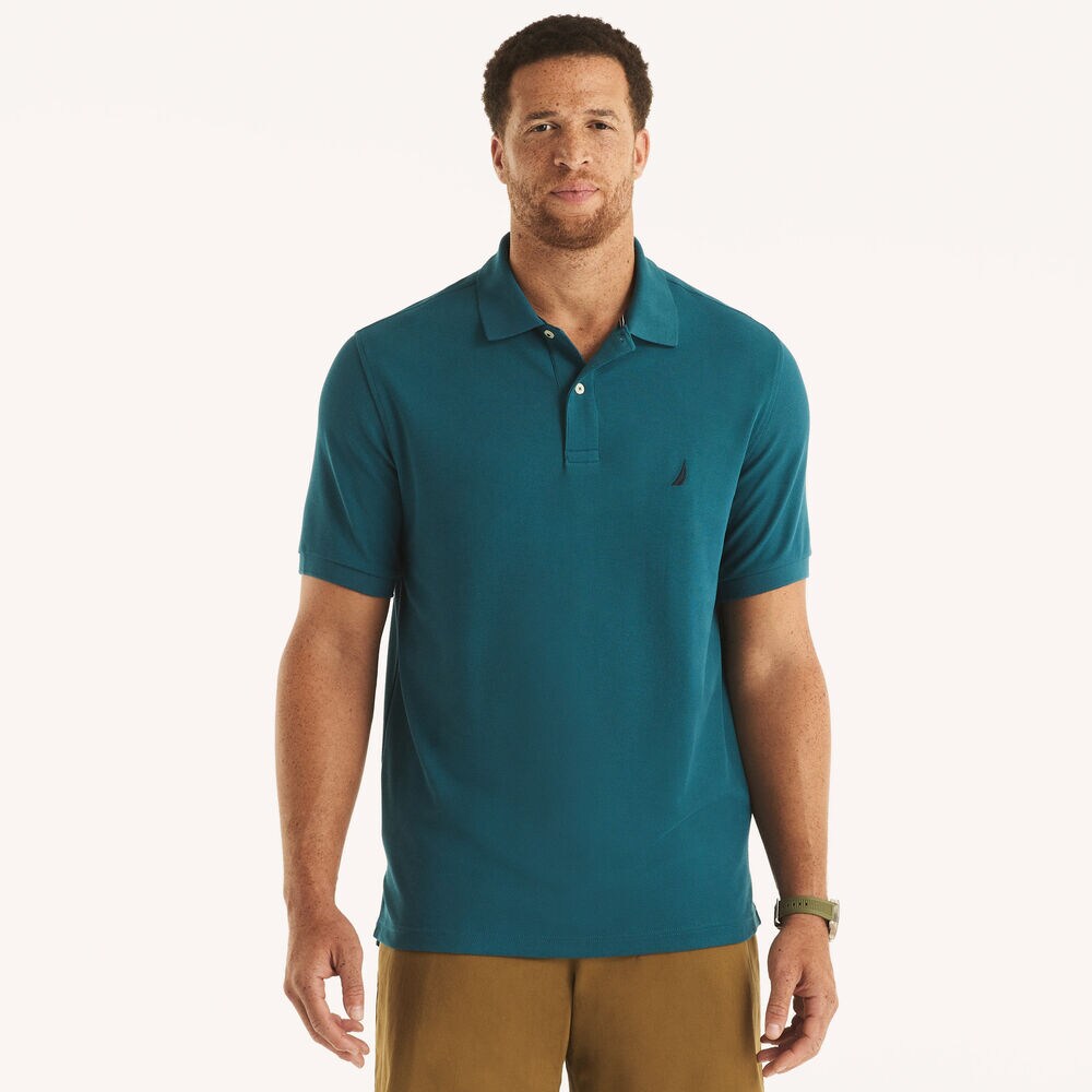 Big & Tall Classic Fit Deck Polo,Star Sapphire,large