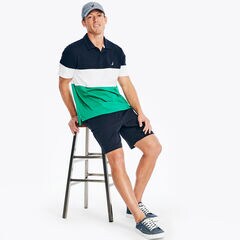 Classic Fit Colorblock Polo,Navy,large