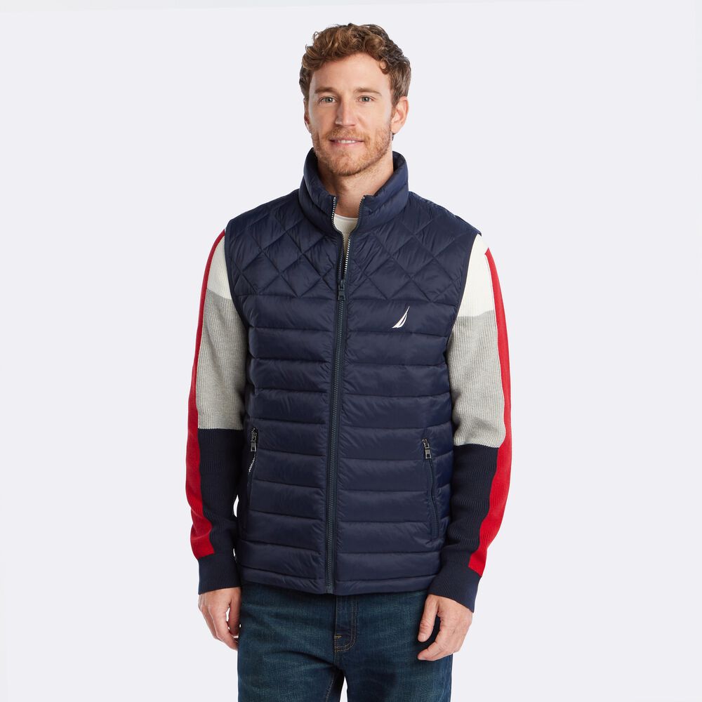 LIGHTWEIGHT TEMPASPHERE QUILTED VEST,Navy,large