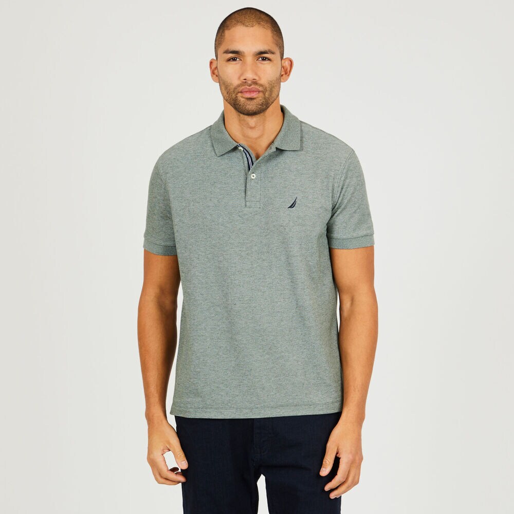 BIG & TALL STRETCH MESH POLO,Pine Forest Heather,large