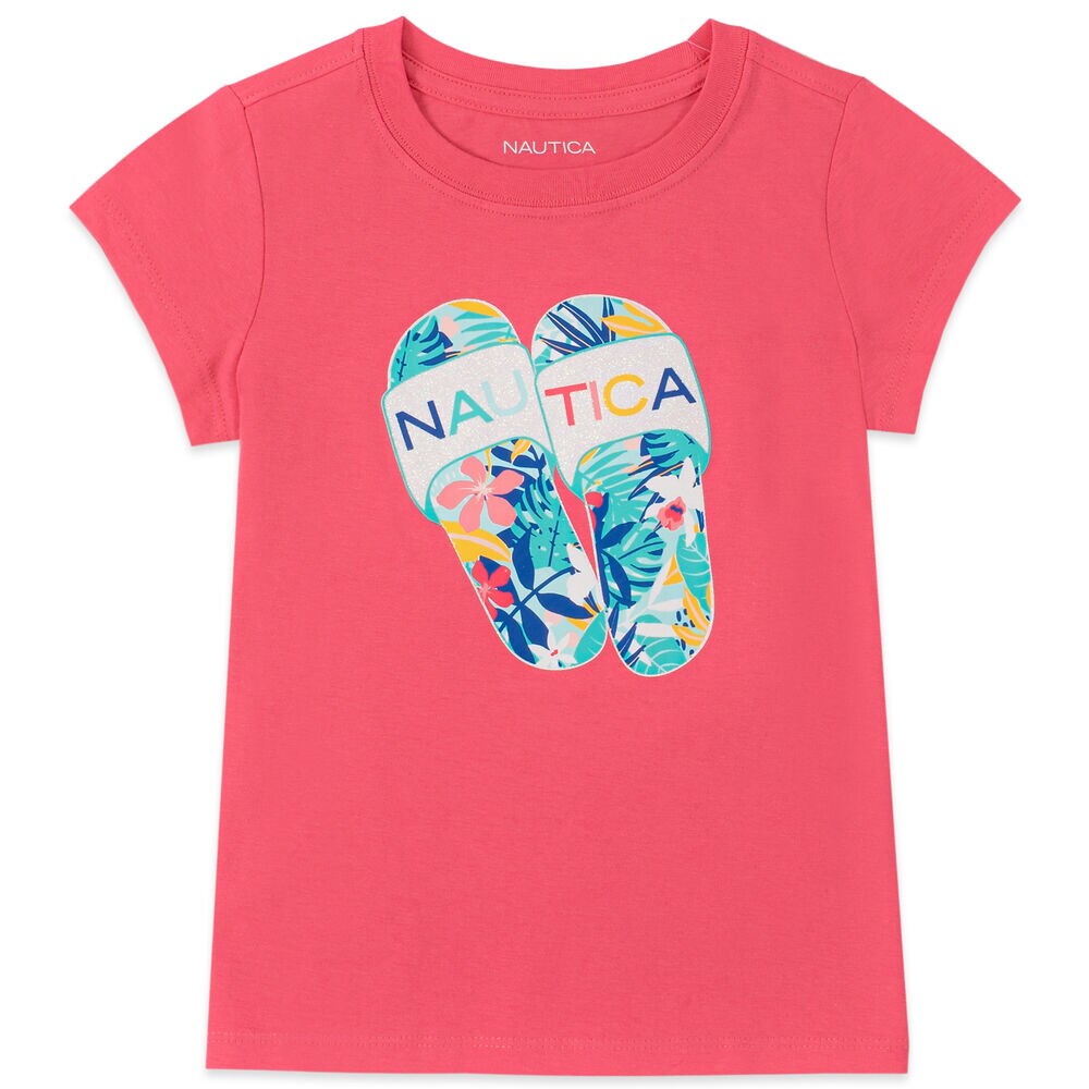GIRLS' FLIP FLOP GRAPHIC T-SHIRT (8-20),Light Pink,large