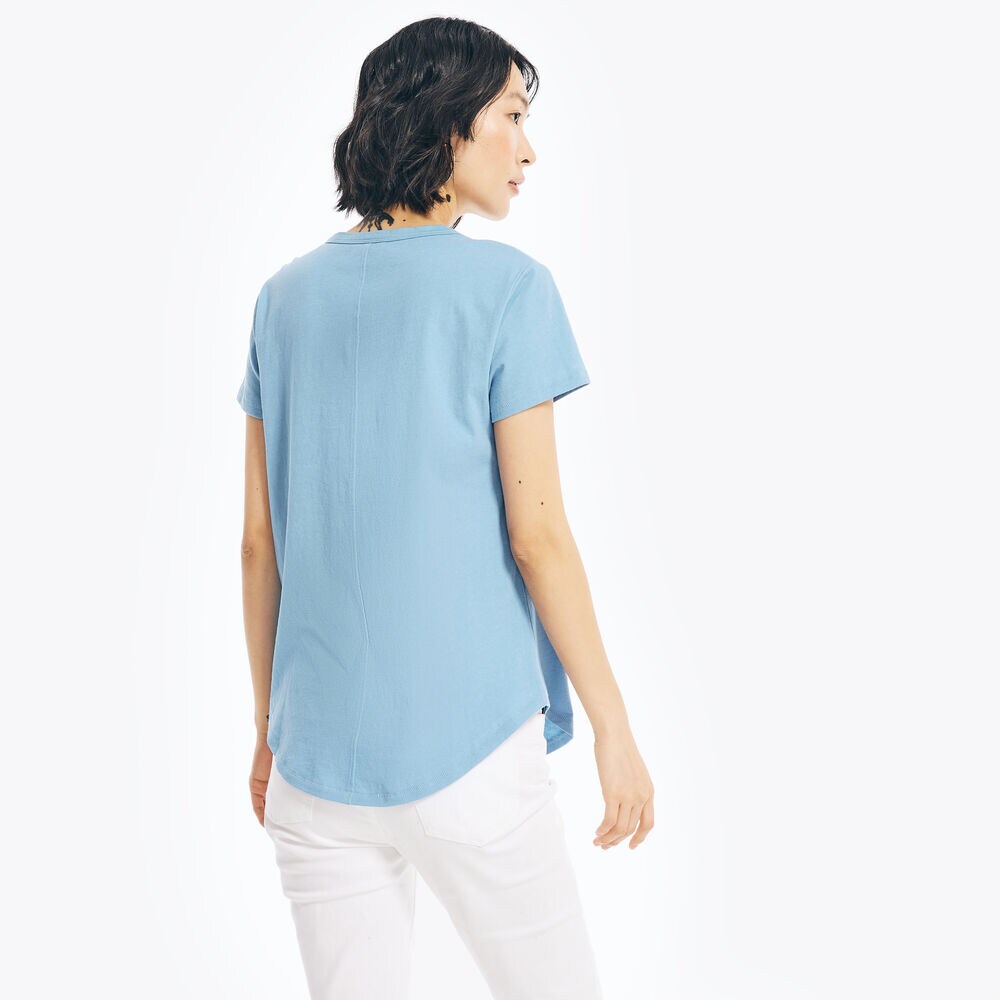 SOLID SHORT-SLEEVE HENLEY,Bolt Blue,large