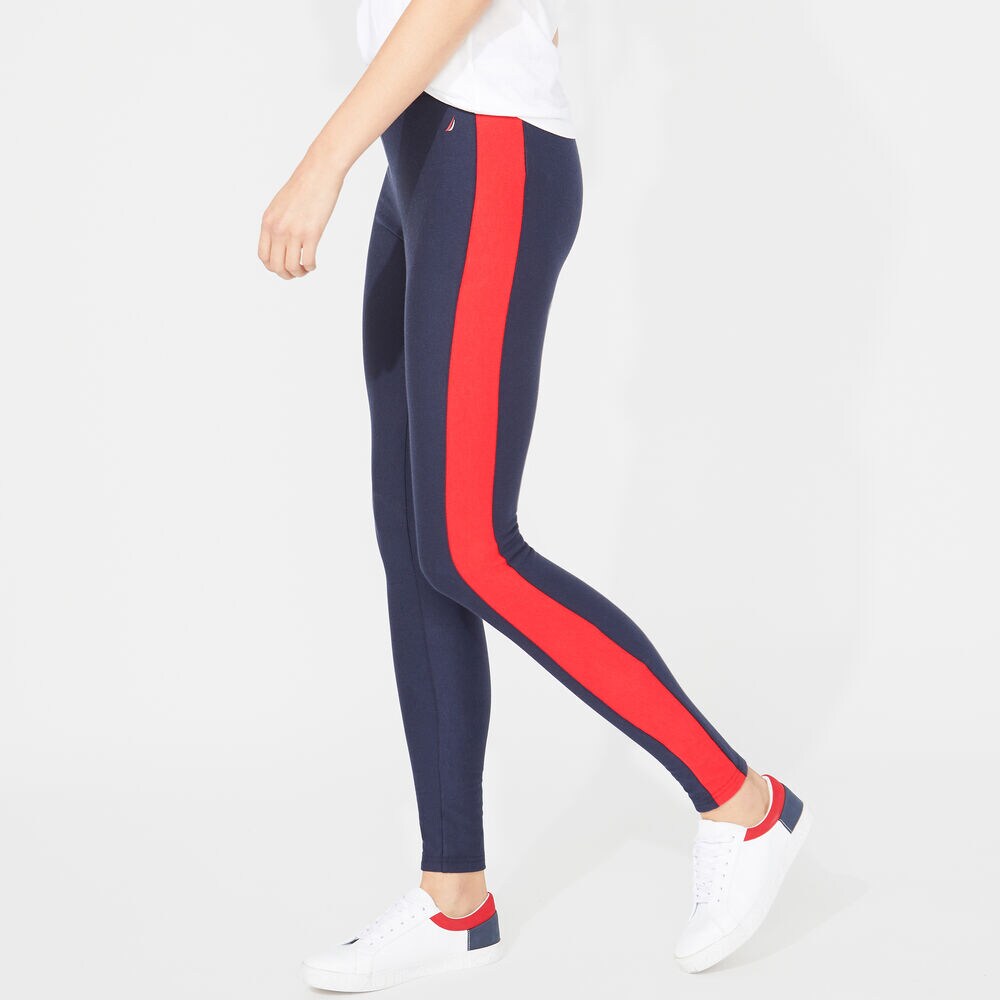 SIDE-STRIPE FLEECE LEGGING,Stellar Blue Heather,large