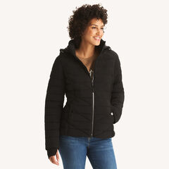 Packable Puffer Jacket,Black,large