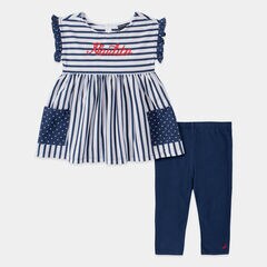 TODDLER GIRLS' STRIPE POLKA DOT PRINT 2PC CAPRI SET (2T-4T) ,Aquadream,large