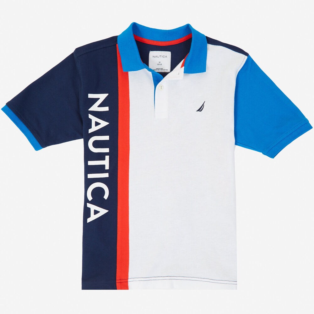 Little Boys' Signature Color Block Polo Shirt (2T-7) ,Oyster Bay Blue,large