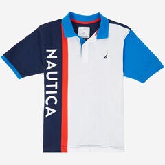 Little Boys' Signature Color Block Polo Shirt (2T-7) ,Oyster Bay Blue,large