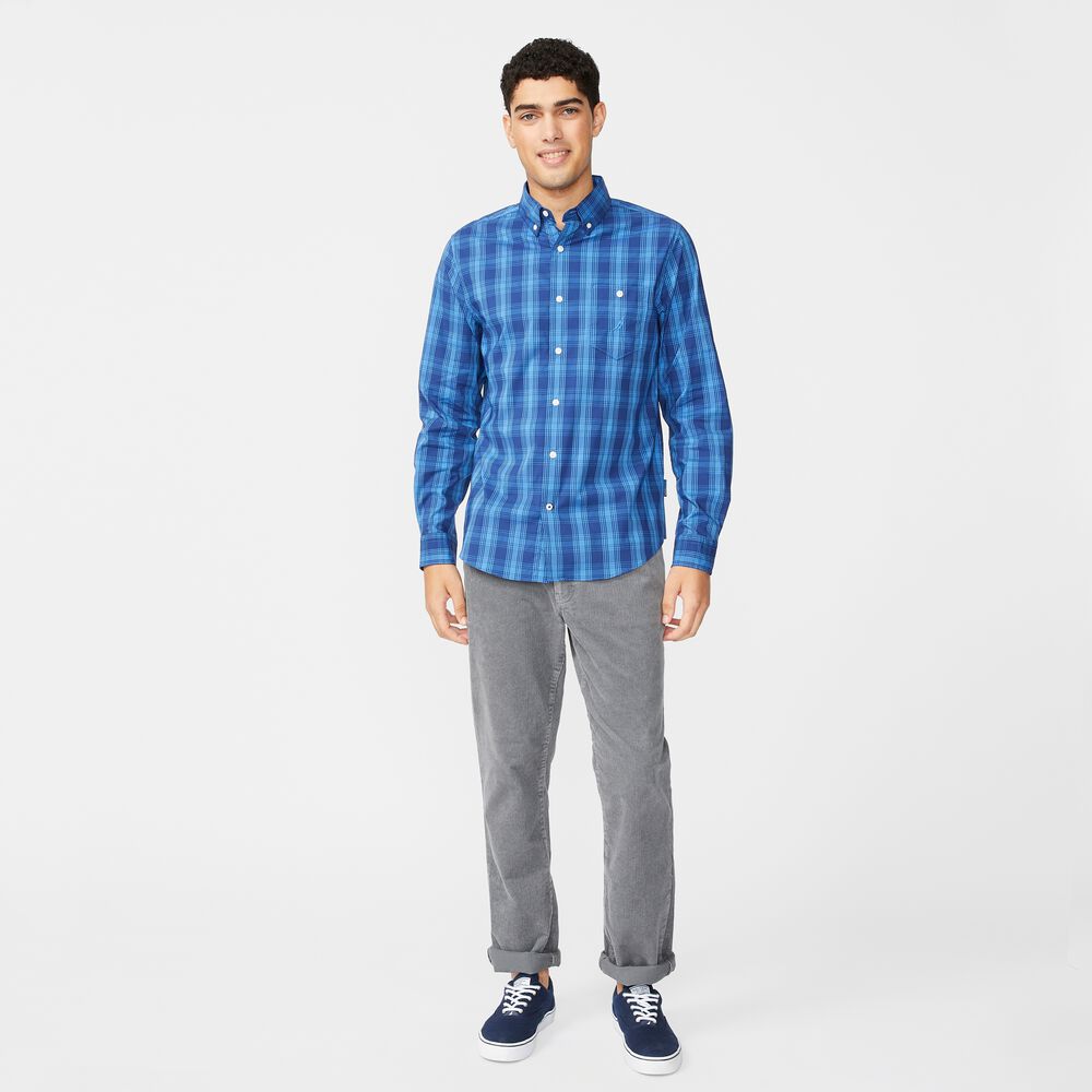 CLASSIC FIT NAVTECH PLAID SHIRT,Star Sapphire,large