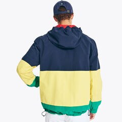 WATER-RESISTANT COLORBLOCK SAILING JACKET,Navy,large