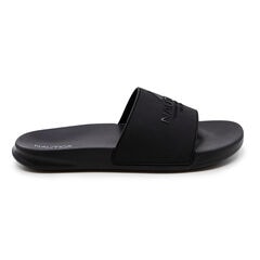 TONAL LOGO-EMBOSSED SLIDE SANDAL,True Black,large