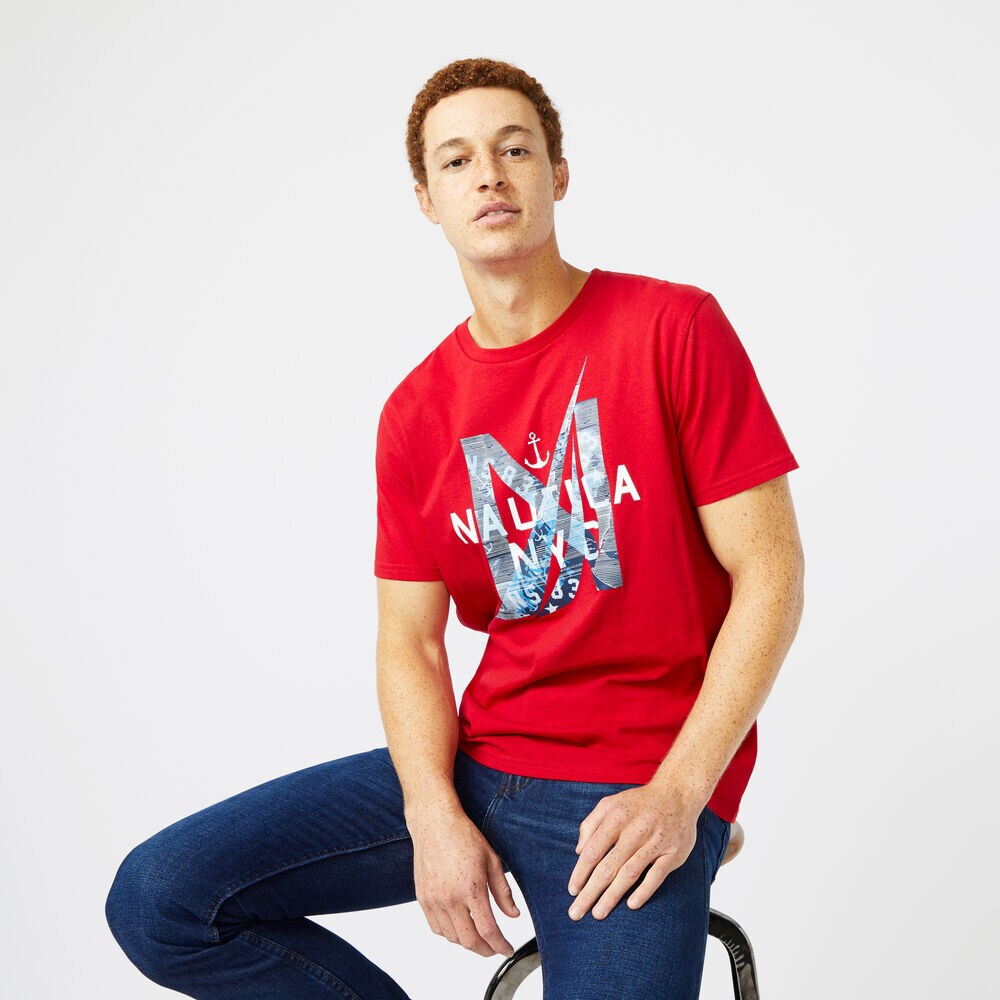 Artist Series Logo T-Shirt,Nautica Red,large