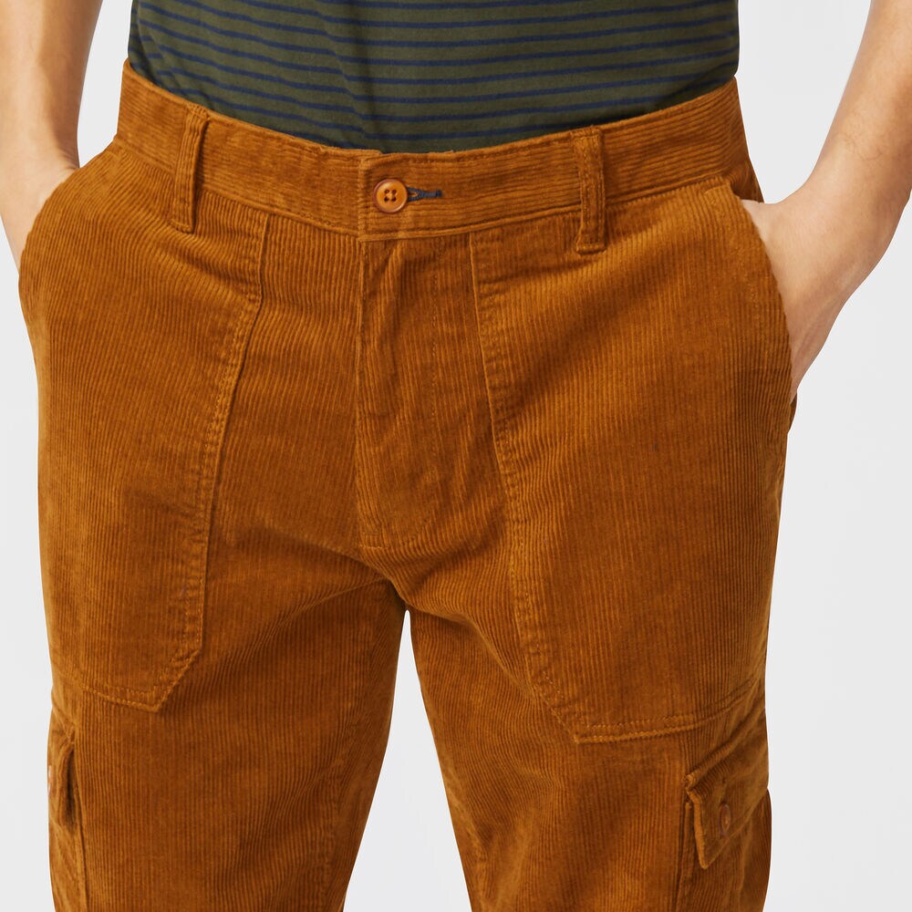 CLASSIC FIT CORDUROY CARGO PANT,Camel Heather,large