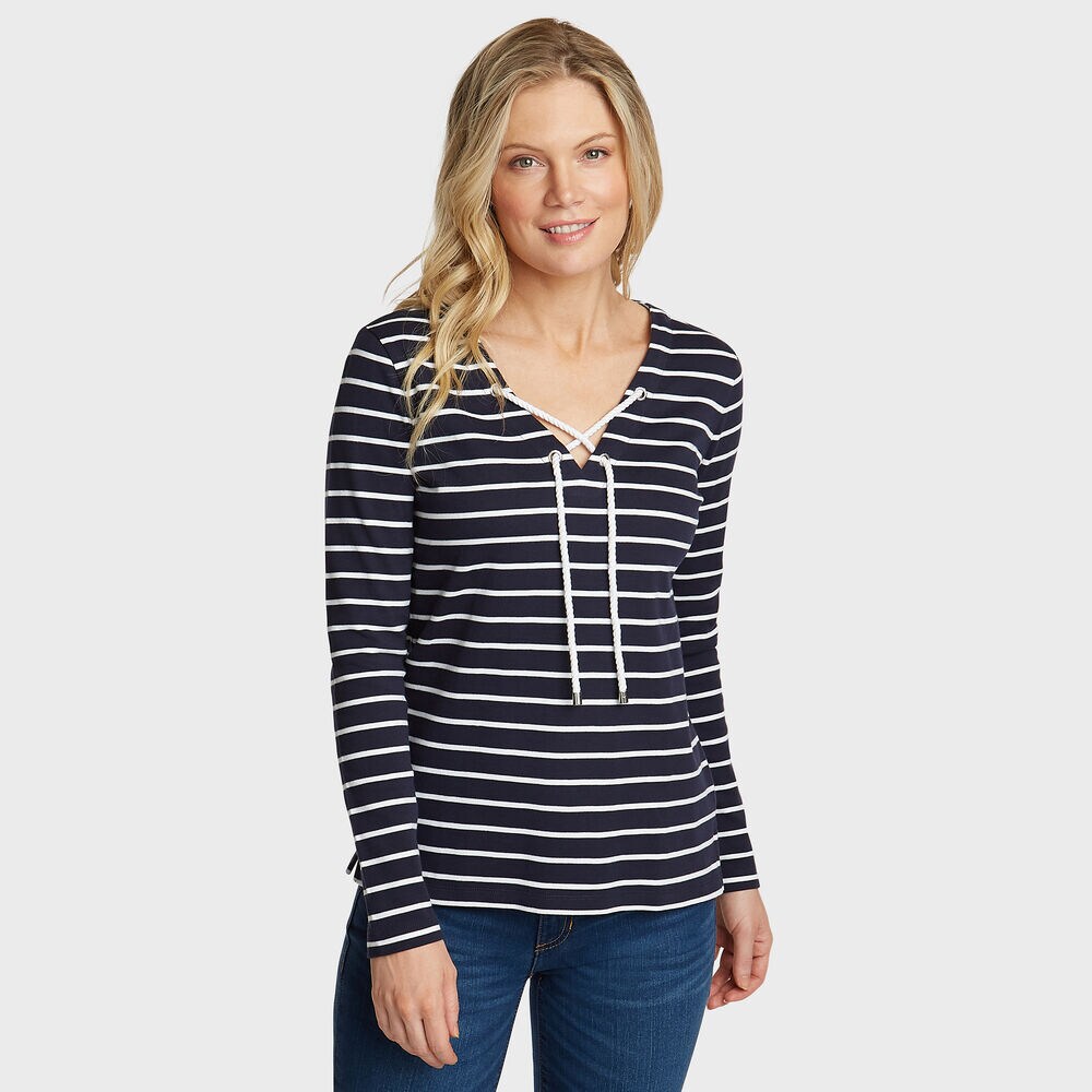 Shore Stripe Tunic Top,Stellar Blue Heather,large