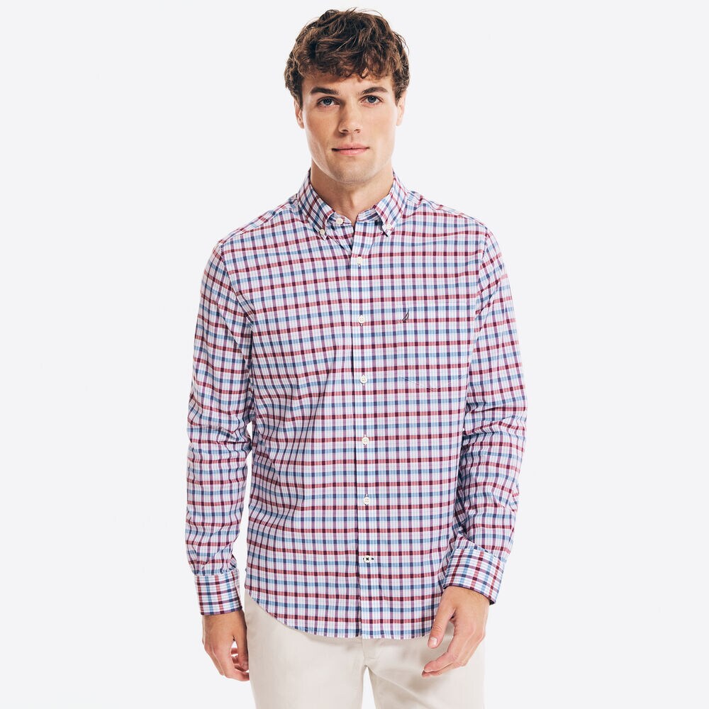 NAVTECH CLASSIC FIT PLAID SHIRT,Lotus,large