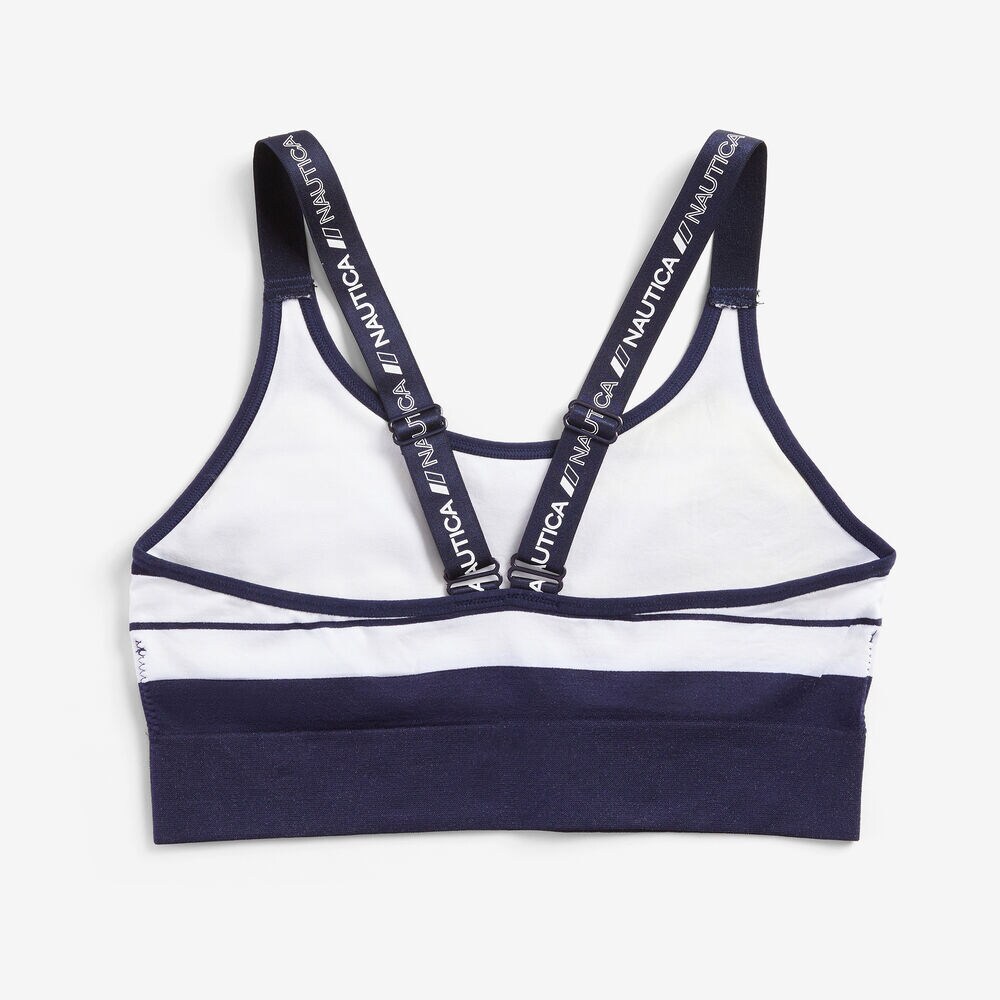SEAMLESS LOGO STRAP BRALETTE, 2-PACK,Navy,large