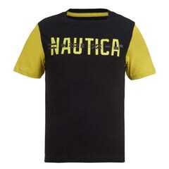 LITTLE BOYS' COLORBLOCK SLEEVE GRAPHIC T-SHIRT (4-7),Black,large